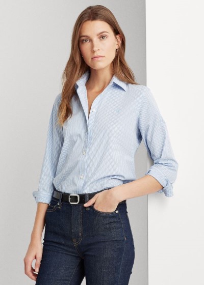 Camisa Ralph Lauren Easy Care Striped Algodão Mulher 15732-QZYL